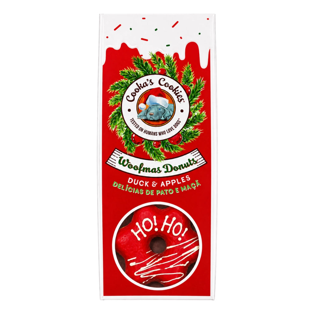 Cooka’s Cookies Woofmas Donuts verpakking met eend en kalkoen, 2 stuks, 70 gram