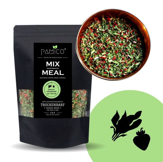 Pamico Meal Mix - Groente en fruitmix BARF - Spinazie & Aardbei gevriesdroogd - 50 g