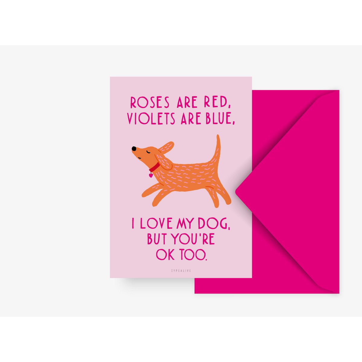 Typealive ansichtkaart Roses are red