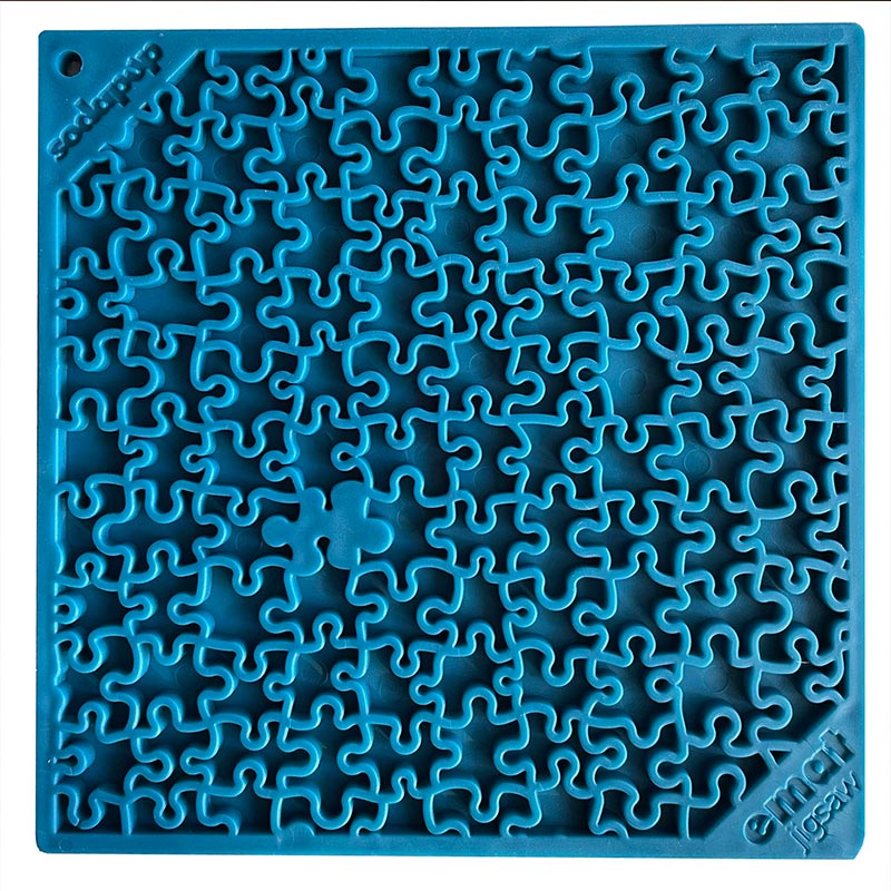 Sodapup eMat Jigsaw bleu grand - tapis à lécher