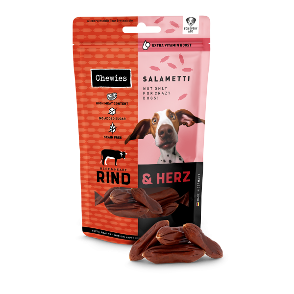Chewies zachte worstjes - Salametti rund & hart - 60 gram