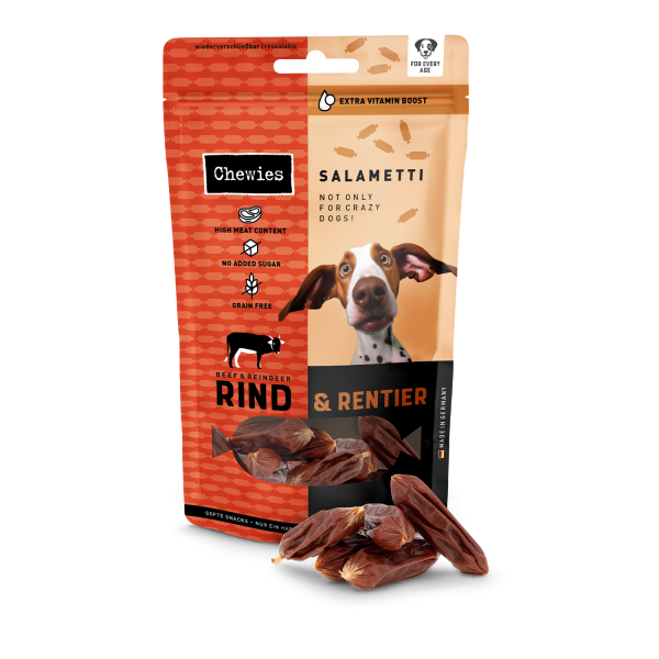 Chewies zachte worstjes - Salametti Rund & Rendier - 60 gram