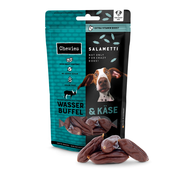 Chewies zachte worstjes - Salametti Waterbuffel & kaas - 60 gram