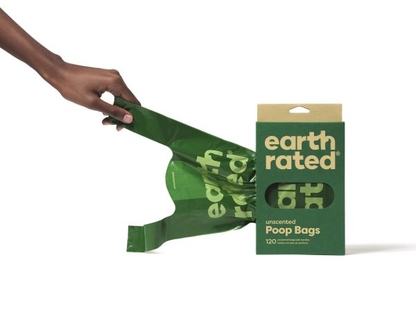 Earth Rated poepzakjes met handvat geurloos 120 stuks
