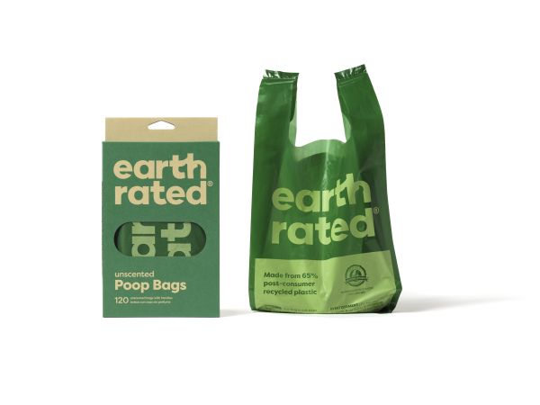 Earth Rated poepzakjes met handvat geurloos 120 stuks