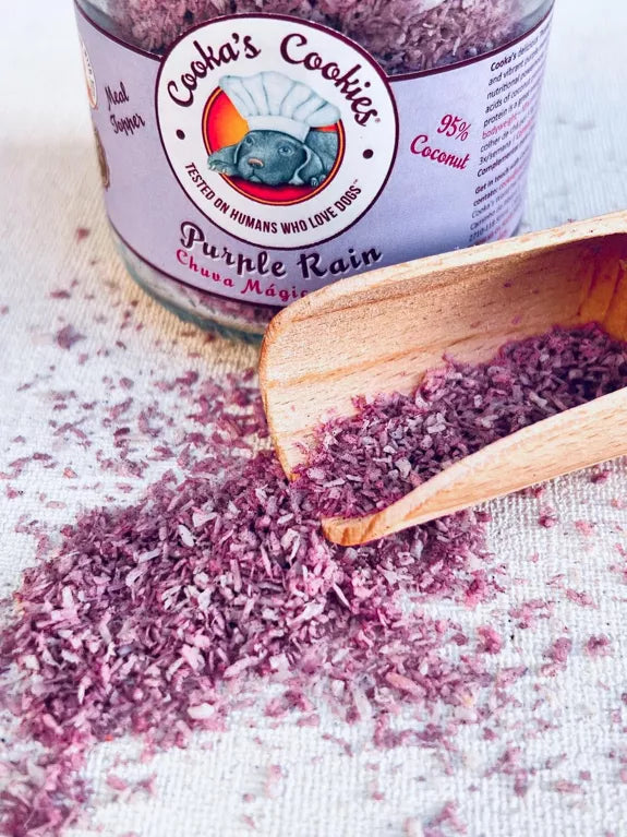 Cooka's Cookies Mermaid Dust - meal topper made from coconut and blue spirulina