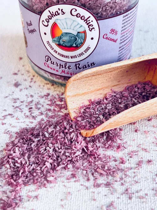 Cooka's Cookies Mermaid Dust - meal topper made from coconut and blue spirulina