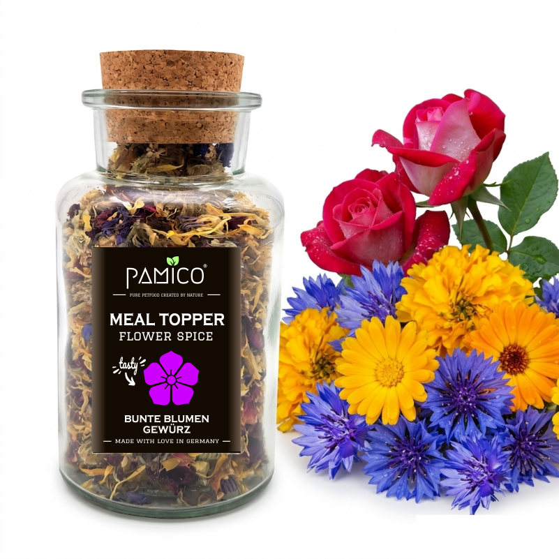 Pamico Meal Topper - Bonte Bloemen mix - Maaltijd Topper - flesje 30 gram