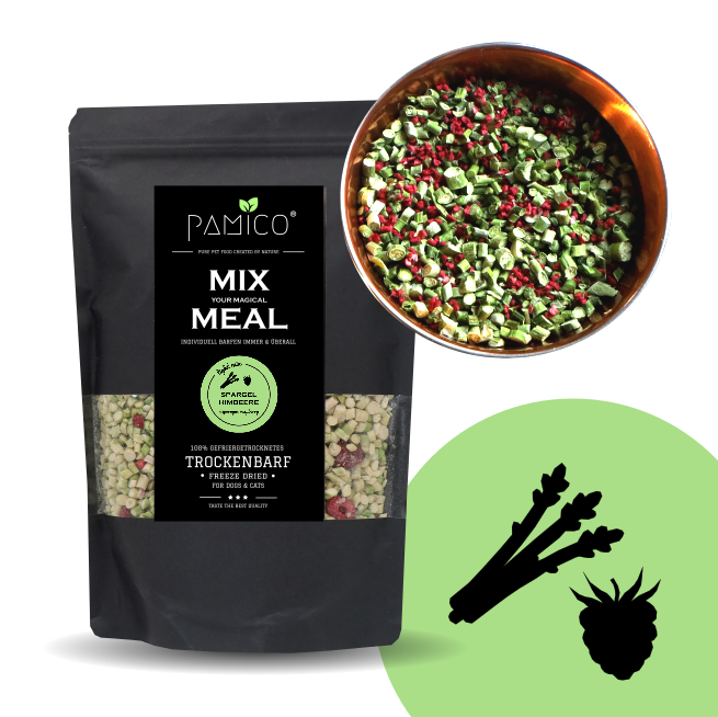 Pamico Meal Mix - Groente Fruitmix BARF - Groene asperges & gevriesdroogde framboos - 80 g