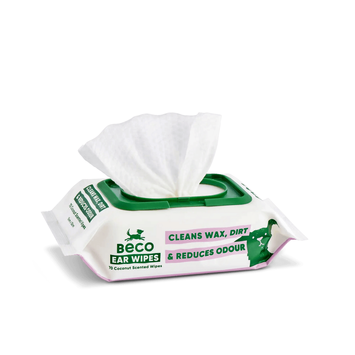 Beco Ear Cleaner cleaning wipes - speciaal ontworpen voor schoonmaken oren honden   - 70 doekjes