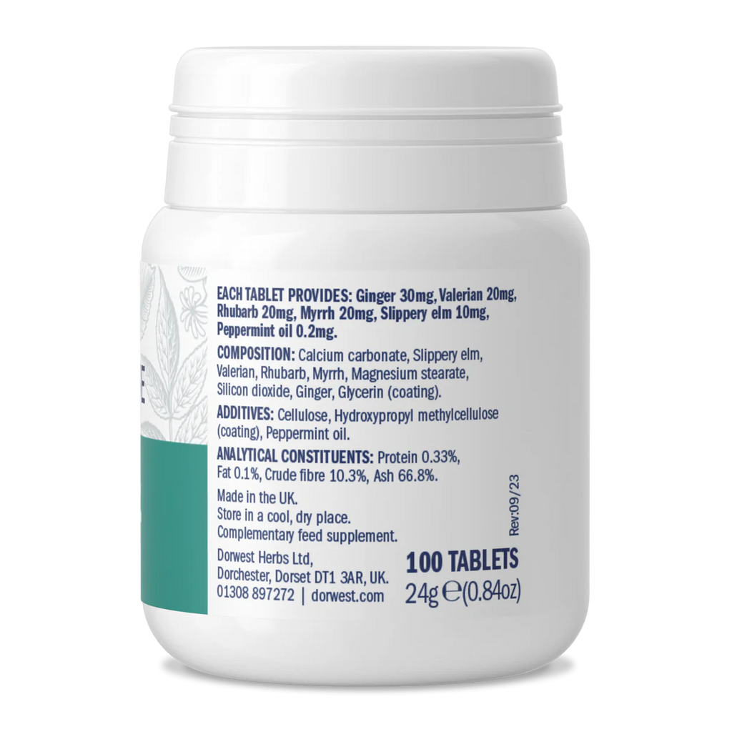Dorwest Digestive tablets - bevordering van de spijsvertering & tegen wagenziekte - 100 stuks