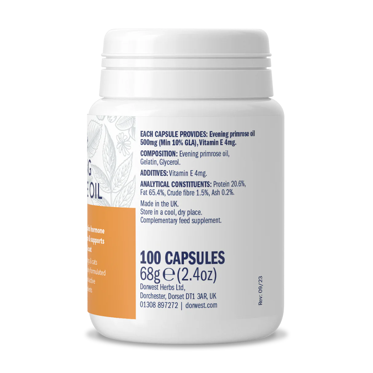 Dorwest Evening primrose/Theunisbloemolie - Glanzende vacht & hormonale balans - 100 stuks