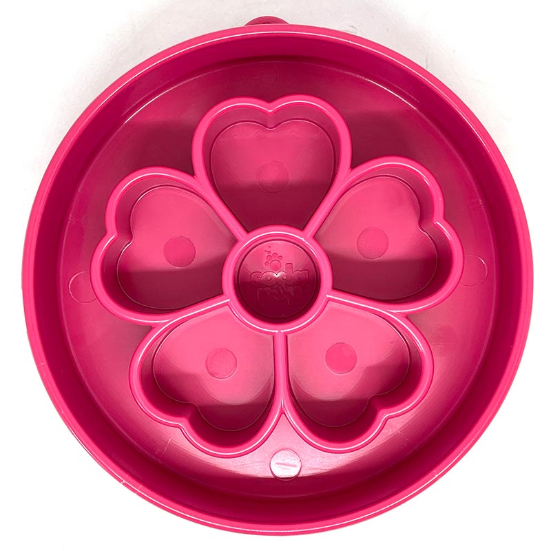 Sodapup Ebowl Flower Design Pink - slow feeder