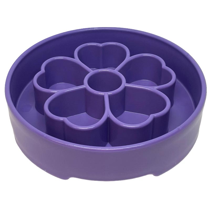 Sodapup Ebowl Flower Design Purple - slow feeder