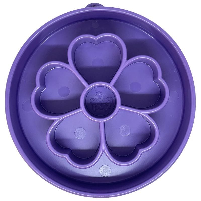Sodapup Ebowl Flower Design Purple - slow feeder