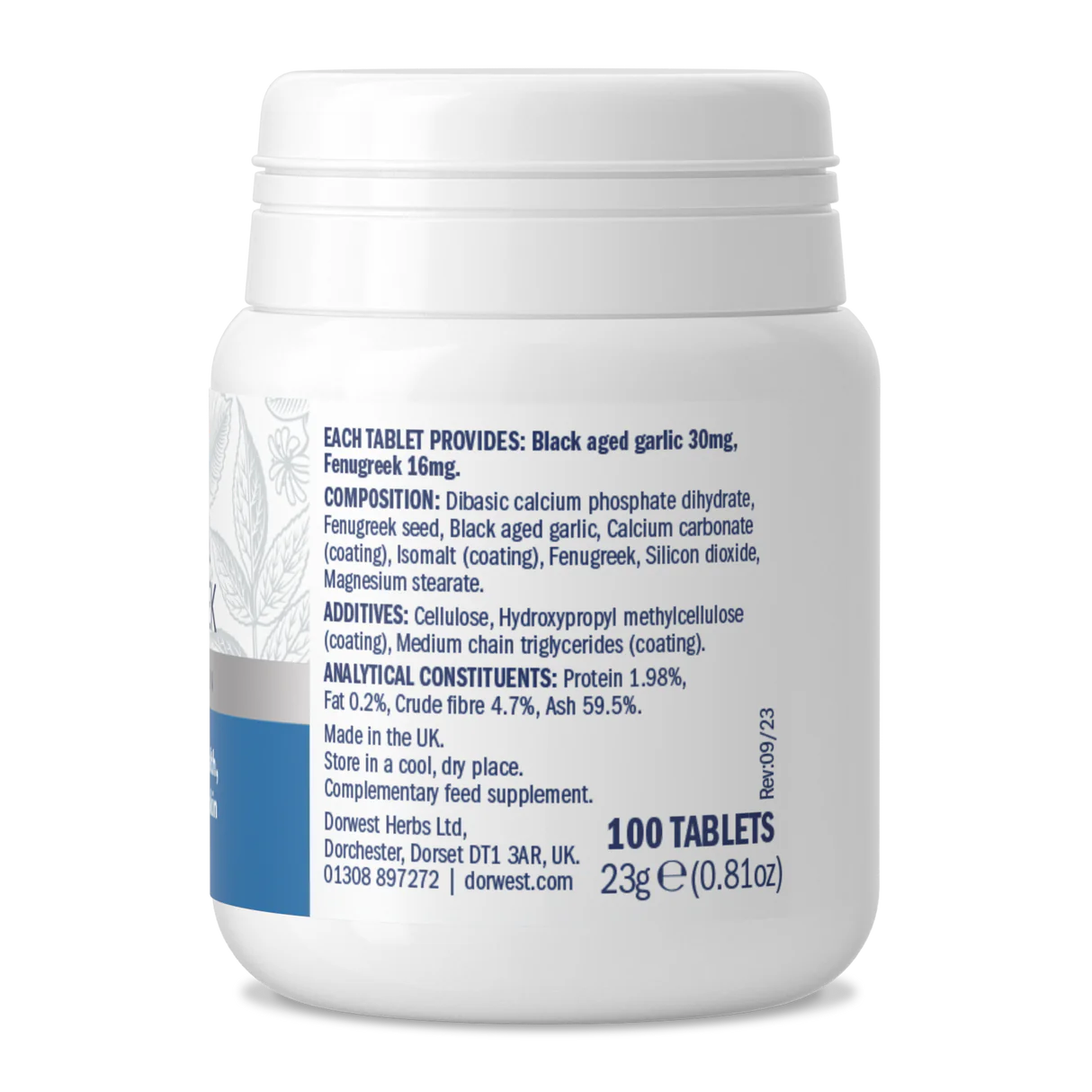 Dorwest Garlic & Fenugreek - ondersteuning weerstand & bewegingsapparaat - 100 tabletten