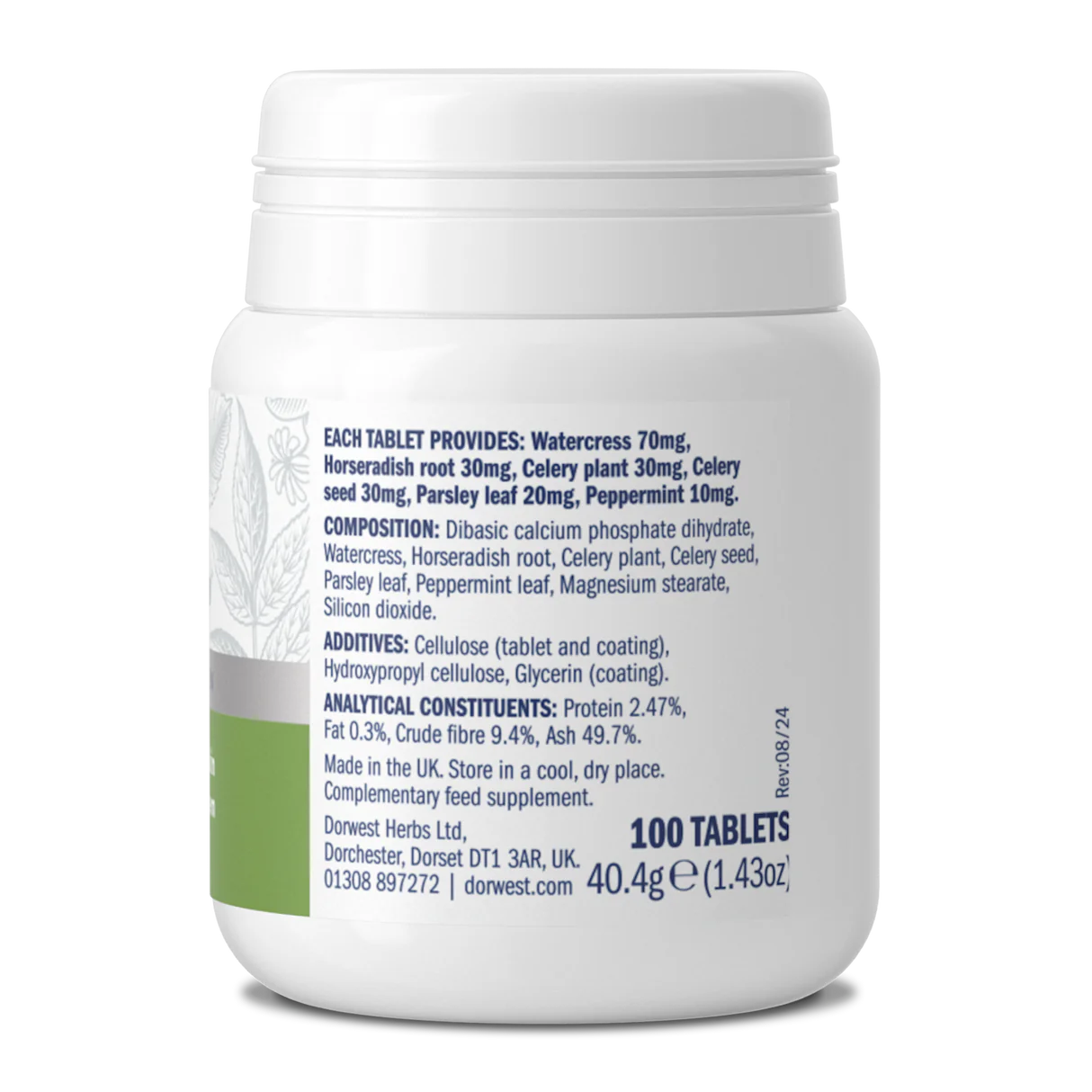 Dorwest Green Relief - ondersteuning voor de huid, bij allergien, urinewegen & nieren - 100 tabletten