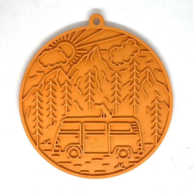 Sodapup eMat Camp orange round - lick mat