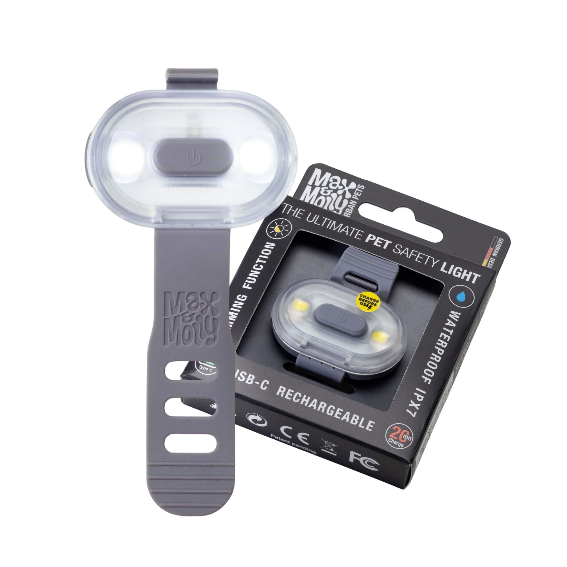 Max & Molly Matrix 2.0 Ultra LED Safety Light - Stone