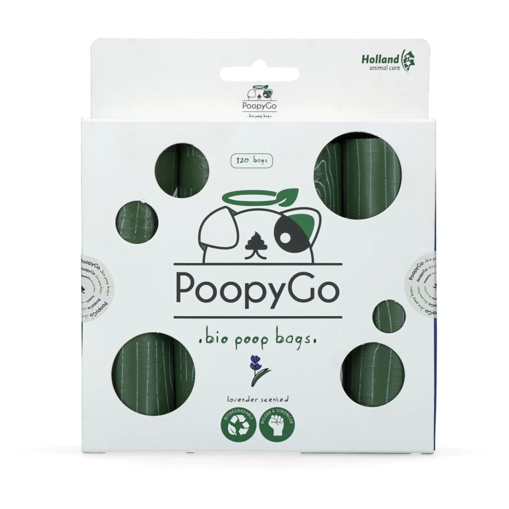 PoopyGo biologisch afbreekbare poepzakjes – Lavendelgeur (120 stuks)