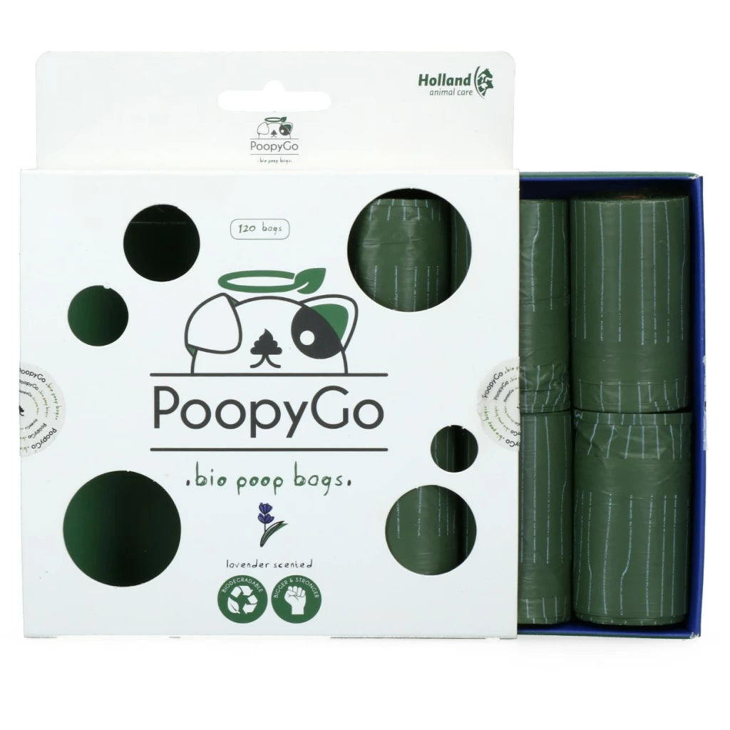 PoopyGo biologisch afbreekbare poepzakjes – Lavendelgeur (120 stuks)