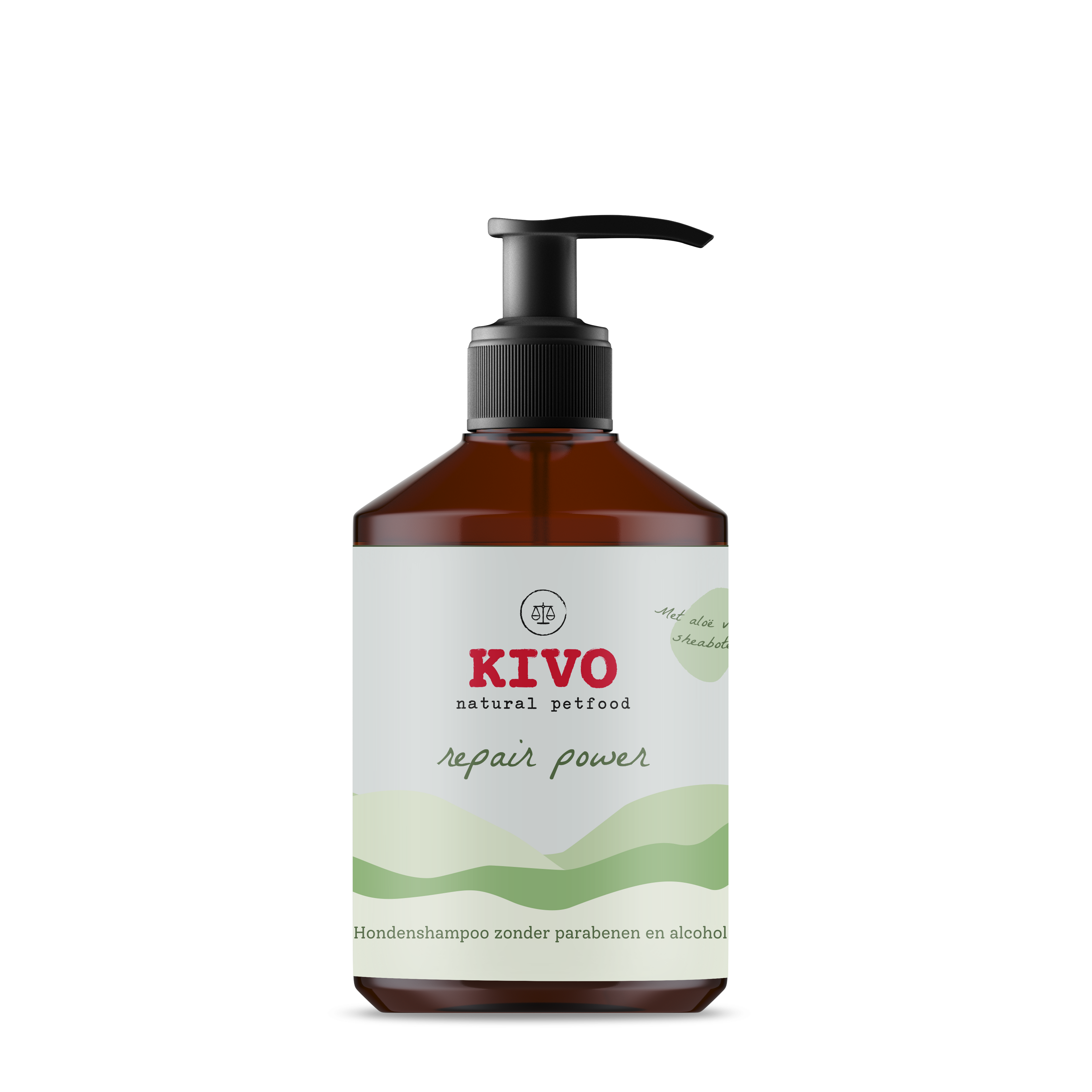 Kivo Dogshampoo Repair Power 500 ml – hondenshampoo met aloë vera en sheaboter, fles op witte achtergrond