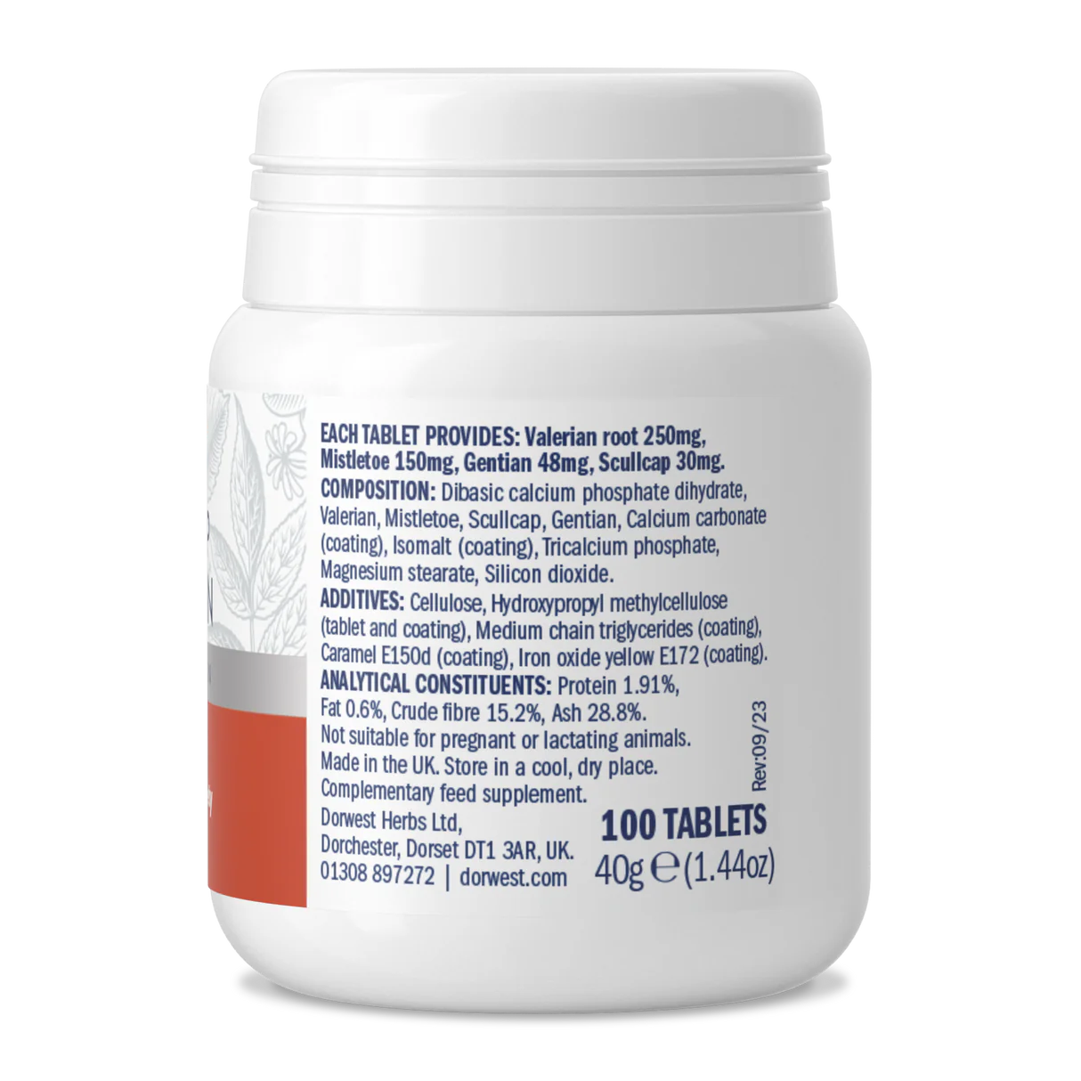Dorwest Scullcap & Valerian - ter ondersteuning bij ontspanning en kalmering - 100 capsules