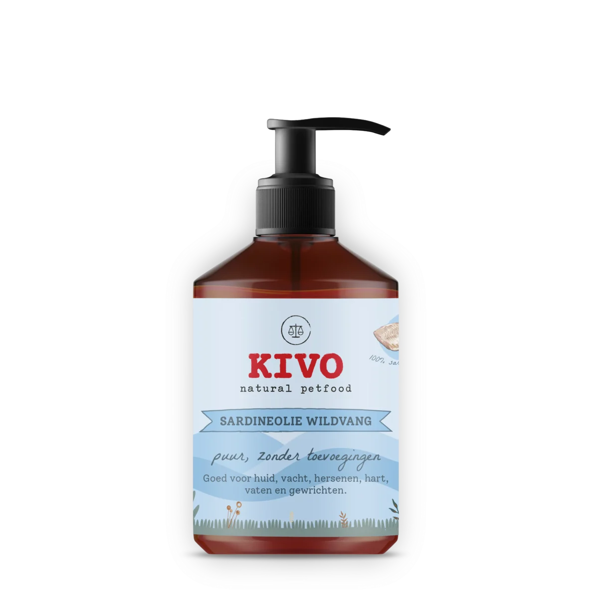 Kivo Sardineolie puur wildvang - bevat 4x meer omega 3 als zalmolie - 500 ml