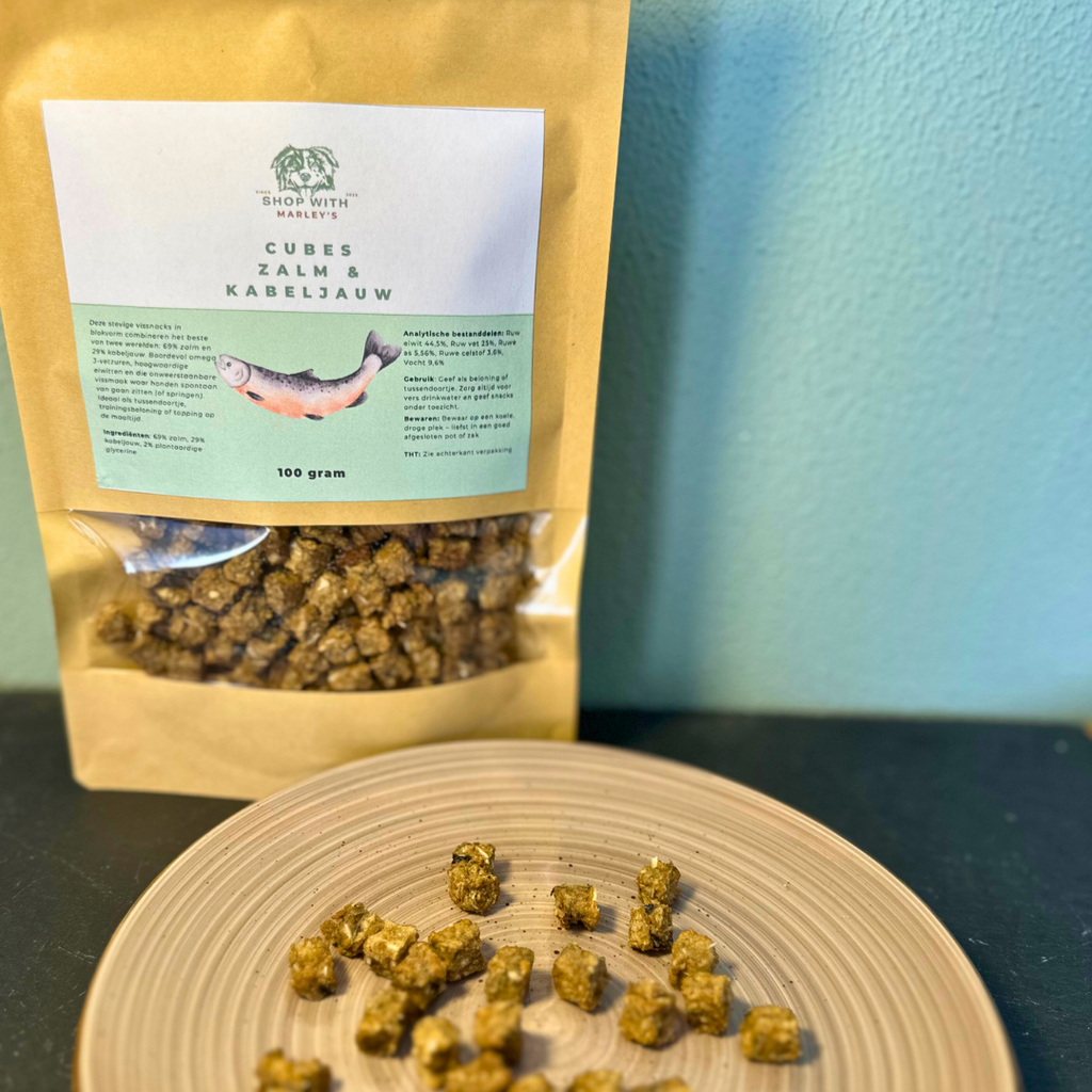 Achetez des cubes de saumon/cabillaud de Marley (100gr)