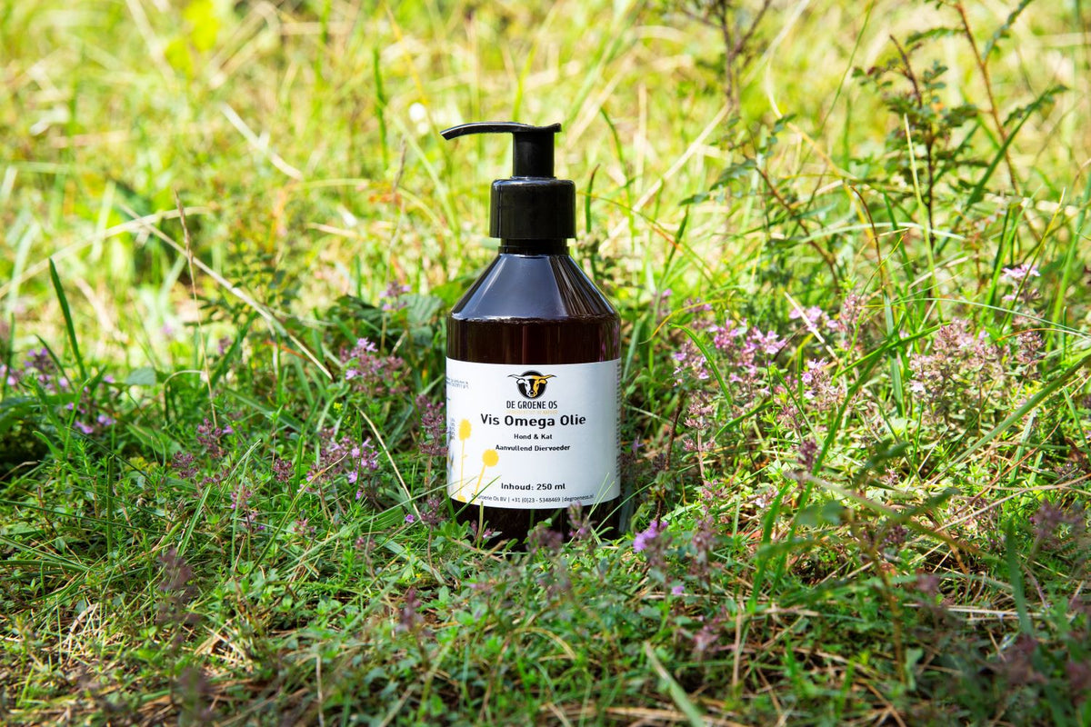 De Groene Os Vis Omega 250 ml met EPA en DHA voor hond en kat