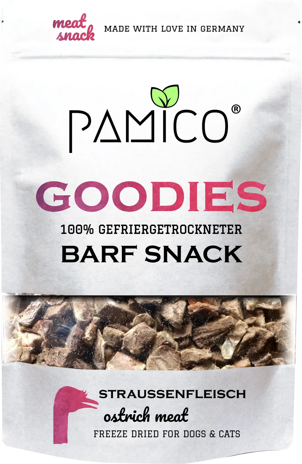 PAMICO gevriesdroogd struisvogelvlees – aanvullende productafbeelding