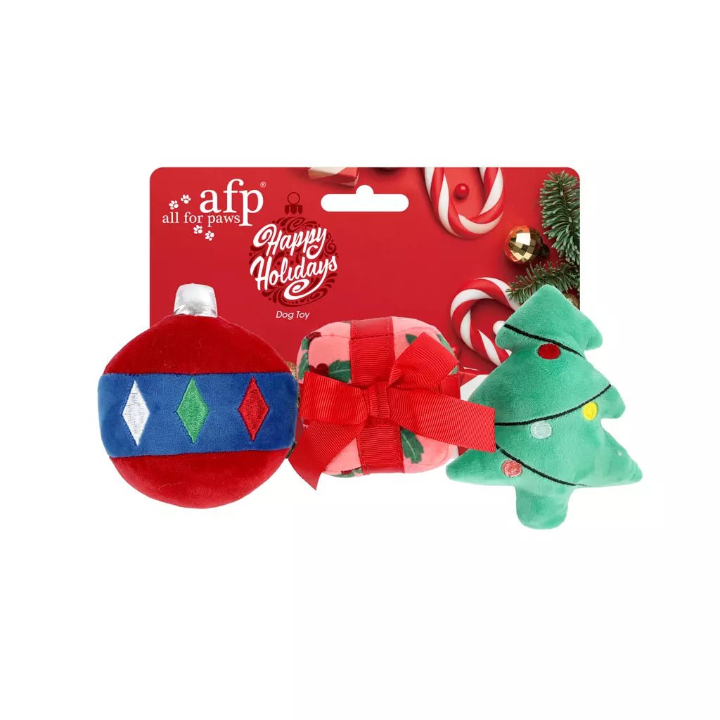 AFP Happy Holidays Kerst 3 - Pack Geschenkset - hondenspeeltje - Shop with Marley's