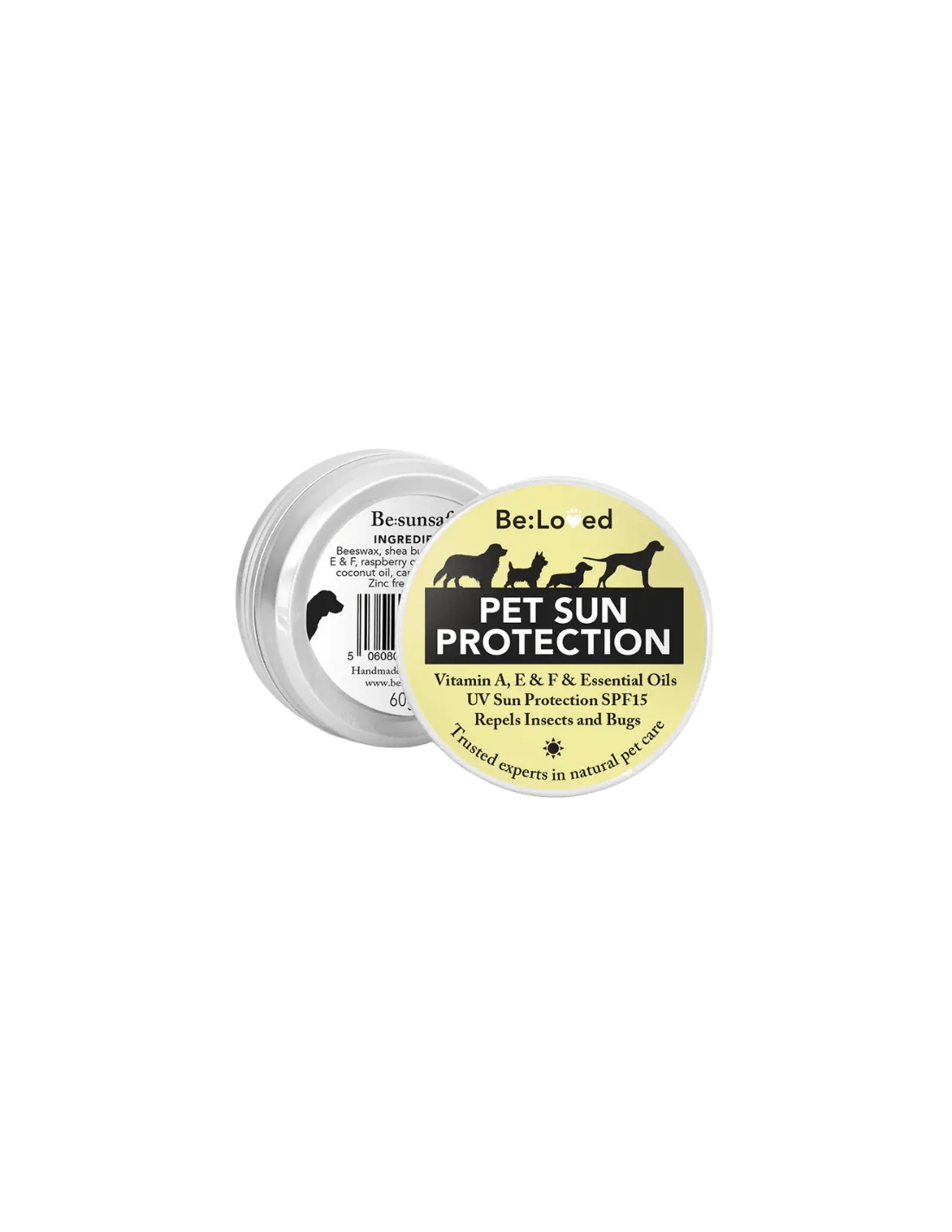 Be:Loved Sunsafe - zonnebrand voor honden SPF15 – natuurlijke beschermende balsem (60g) - Shop with Marley's