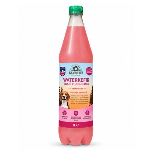 Boil & Broth Waterkefir- Cranberry - probiotisch drankje voor honden - 1 liter - Shop with Marley's
