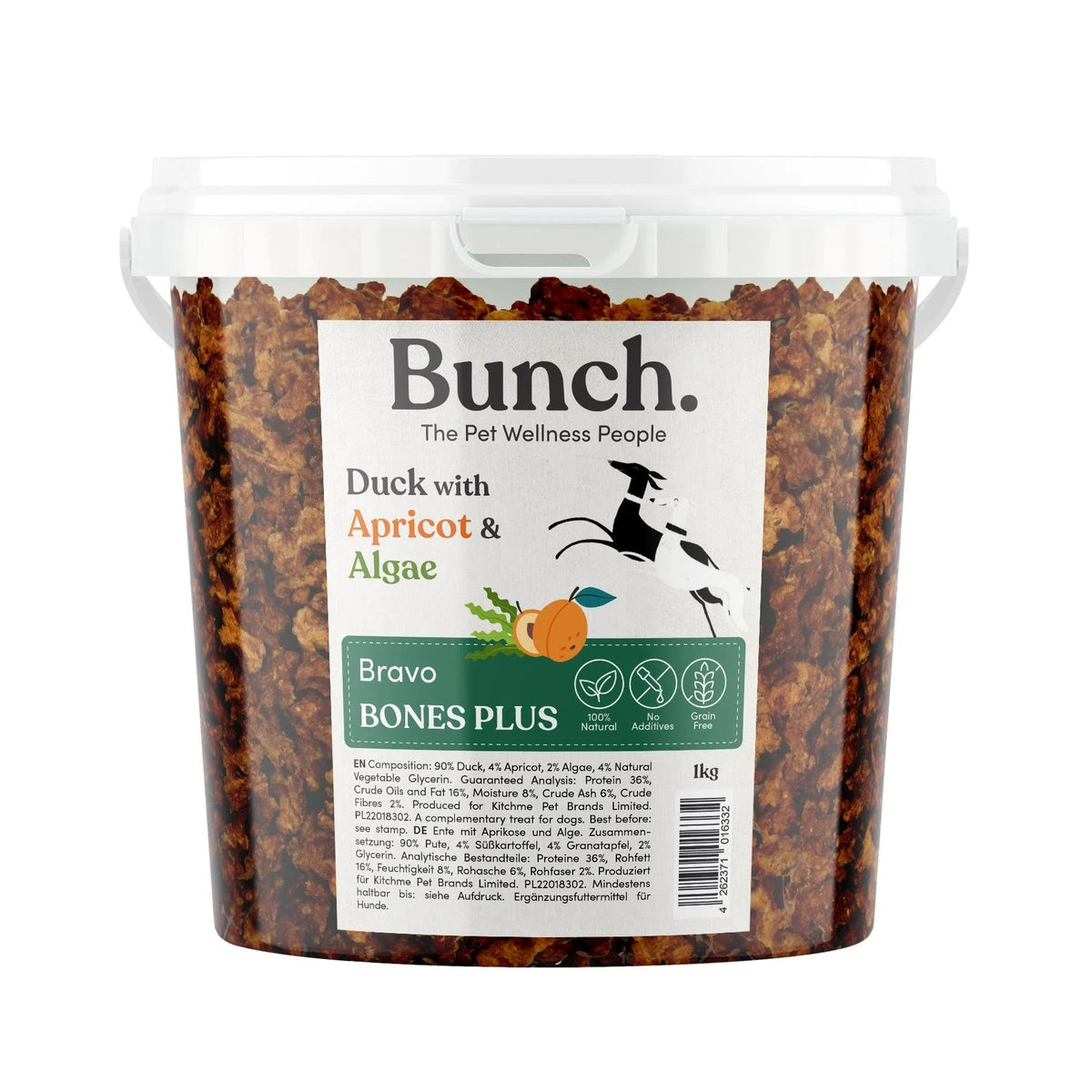 Bunch voordeelemmer natuurlijke trainers - Eend met abrikoos & algen - 1KG - Shop with Marley's