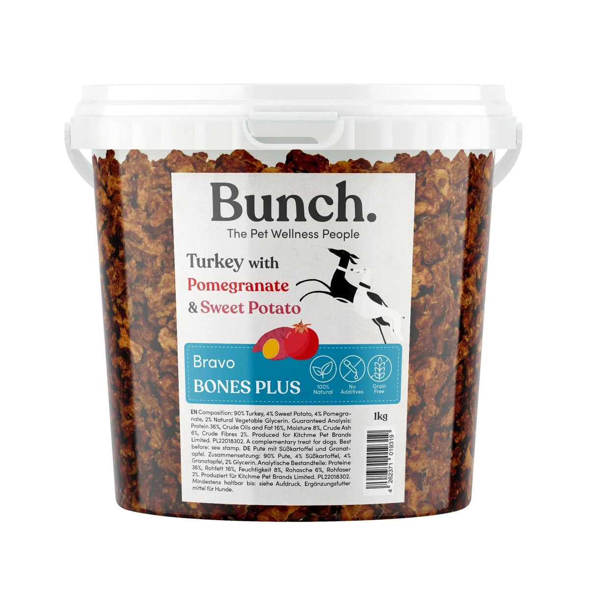 Bunch voordeelemmer natuurlijke trainers - kalkoen met granaatappel & zoete aardappel - 1KG - Shop with Marley's