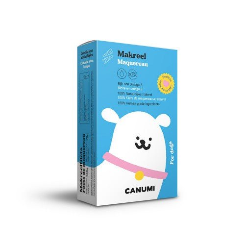 Canumi makreelfilets voor honden 120g — 100% Atlantische makreel op waterbasis