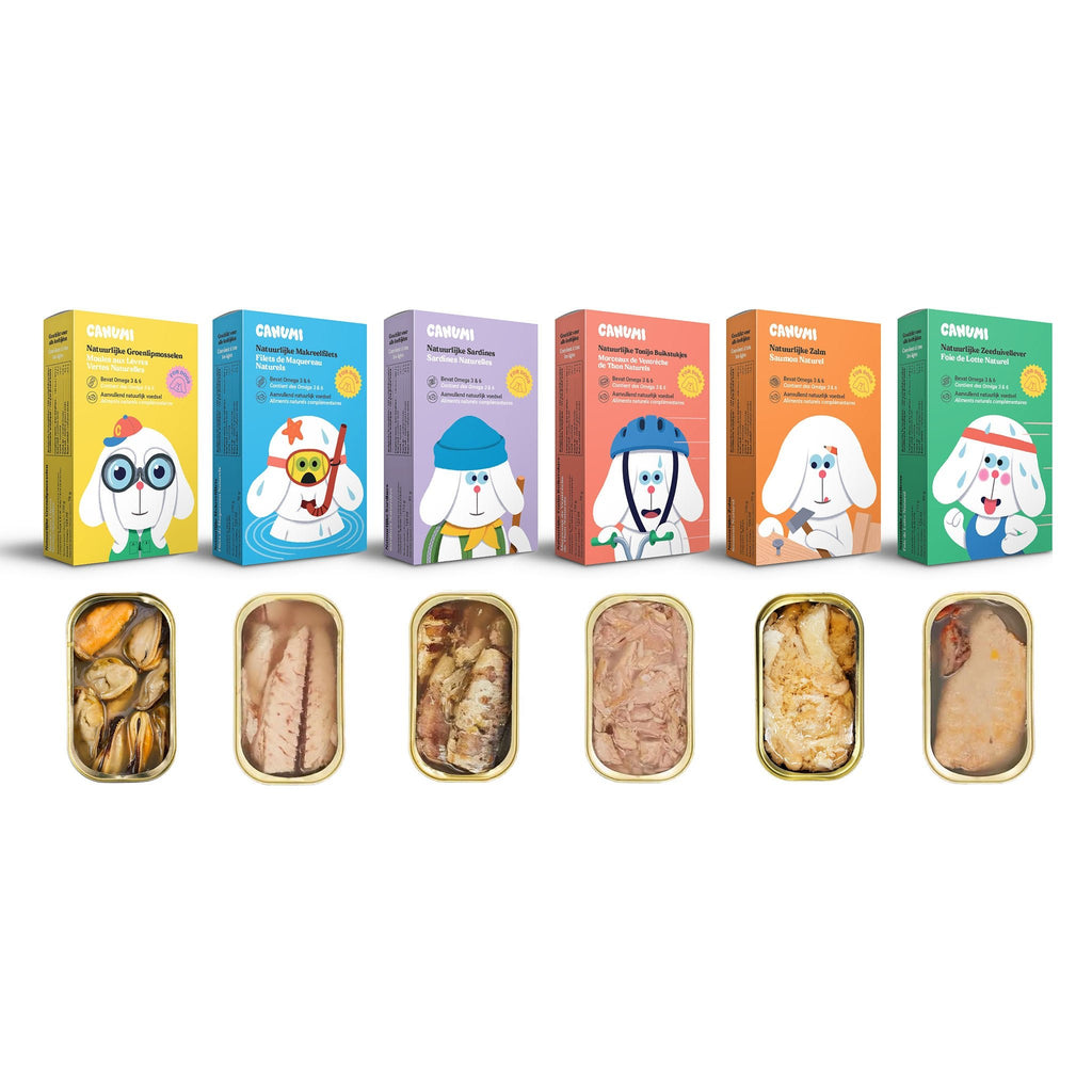 Canumi Proefpakket – Ontdek de Zee - 6x natuurlijke vis voor honden - Shop with Marley's