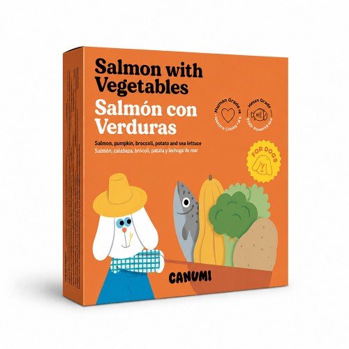 Canumi Zalm met groenten voor honden - natuurlijke aanvullende maaltijd - 250 gram - Shop with Marley's
