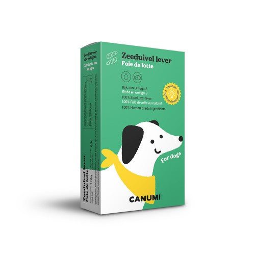 Canumi zeeduivellever voor honden 115g — 100% Atlantische zeeduivellever op waterbasis