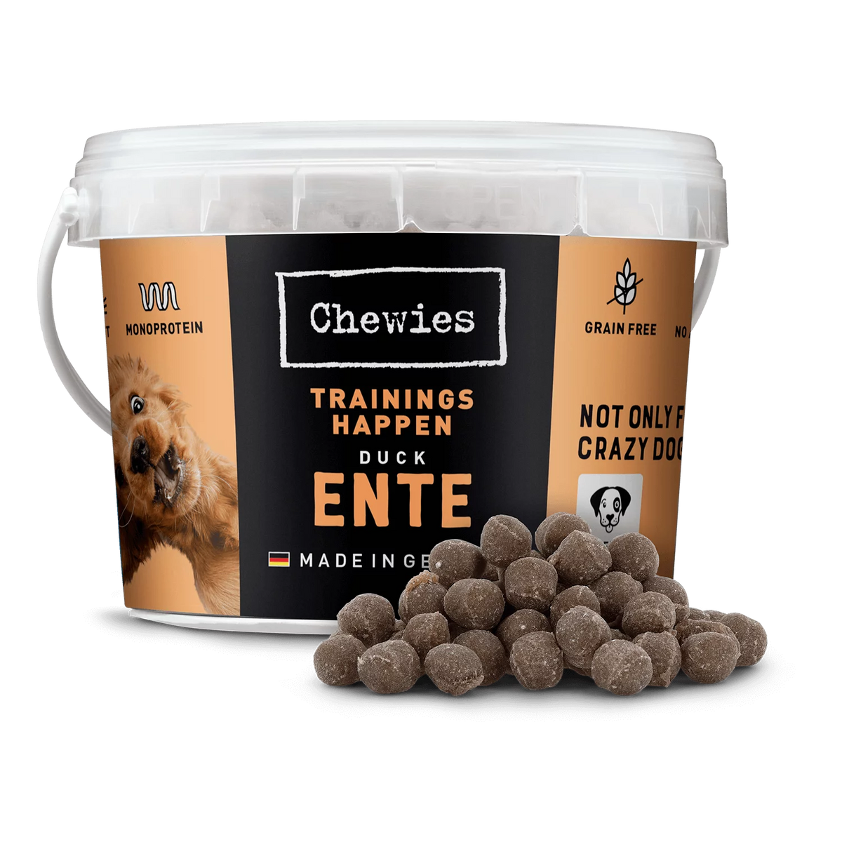 Chewies Training Bites Eend 300 gram – emmer met trainingshapjes