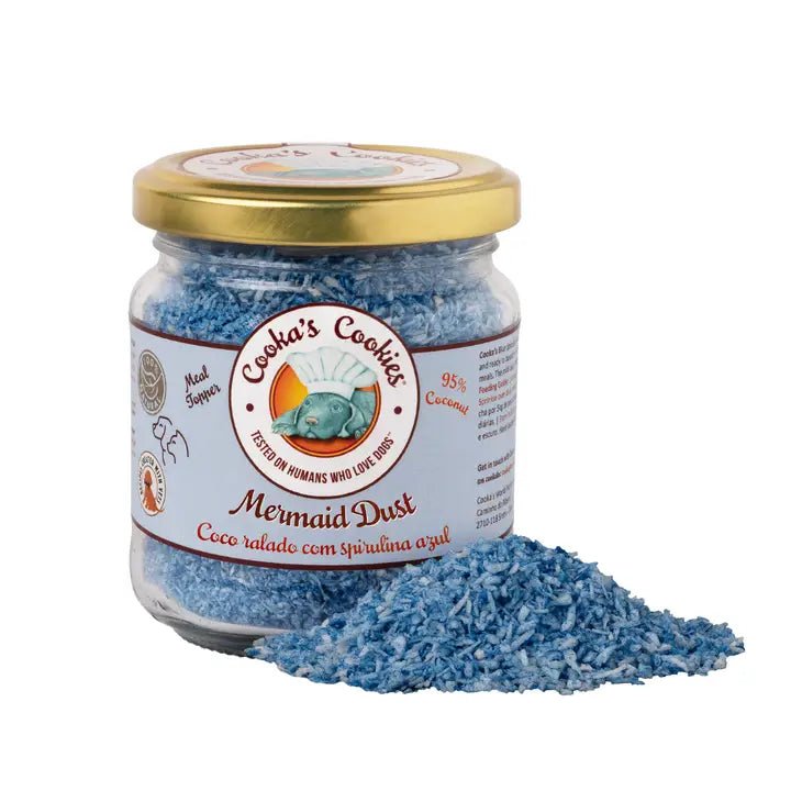 Cooka's Cookies Mermaid Dust - maaltijdtopper gemaakt van kokos en blauwe spirulina - Shop with Marley's