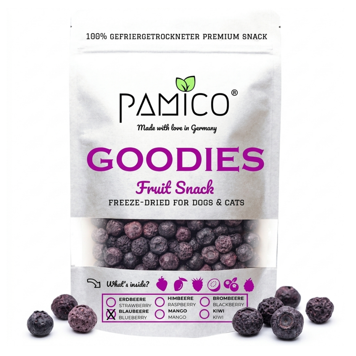Pamico gevriesdroogd fruit snack - Bosbessen - 30 gram