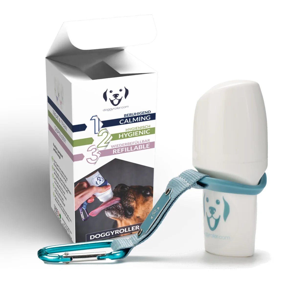 Doggyroller met karabijnhaak turquoise - Shop with Marley's