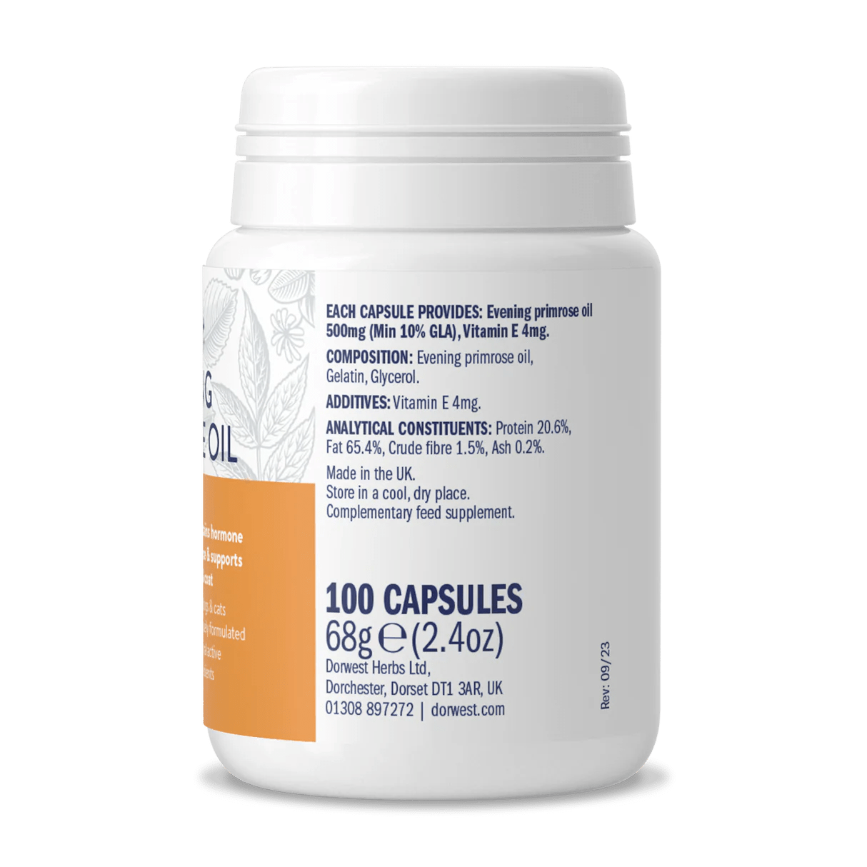 Dorwest Evening primrose/Theunisbloemolie - Glanzende vacht & hormonale balans - 100 stuks - Shop with Marley's