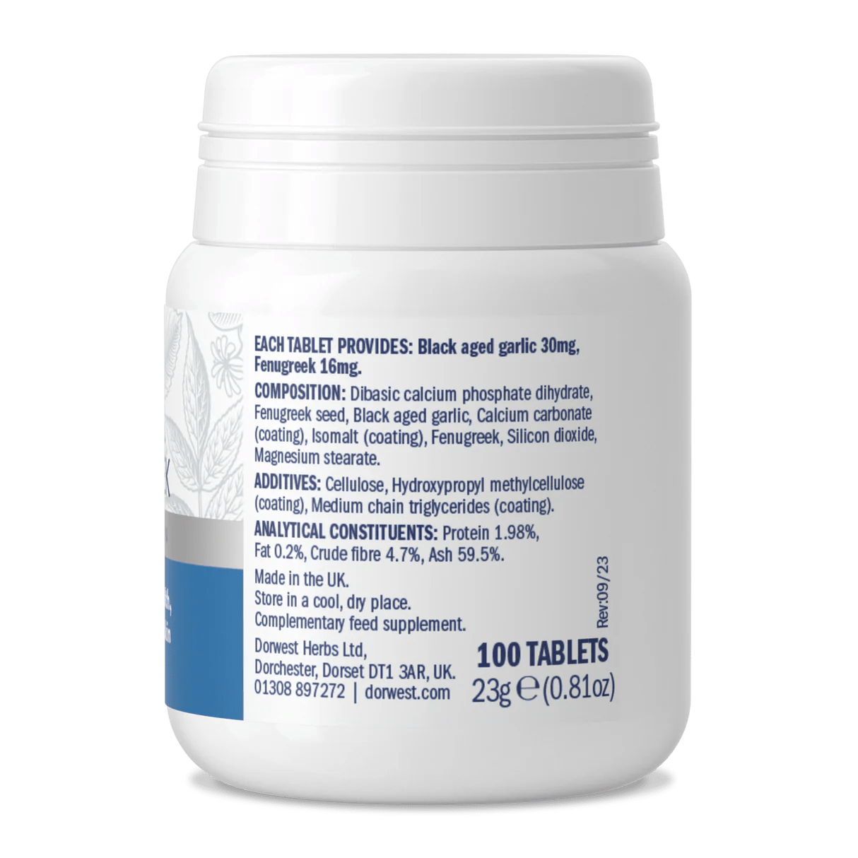 Dorwest Garlic & Fenugreek - ondersteuning weerstand & bewegingsapparaat - 100 tabletten - Shop with Marley's