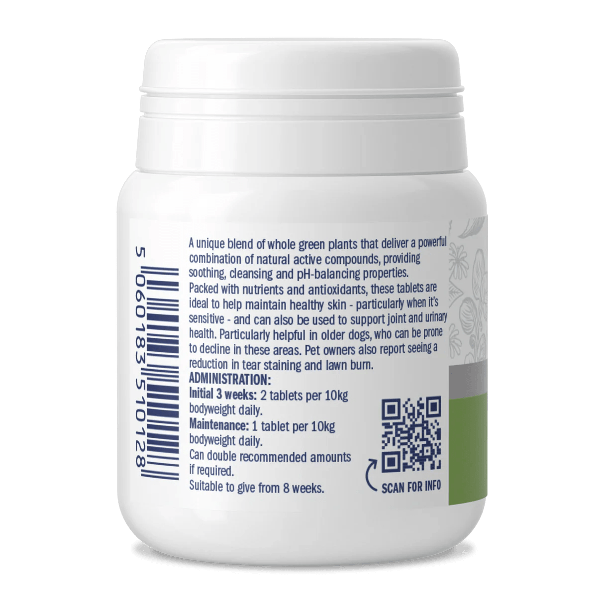 Dorwest Green Relief - ondersteuning voor de huid, bij allergien, urinewegen & nieren - 100 tabletten - Shop with Marley's