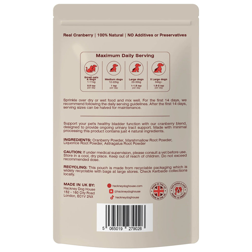 Hackney Dog House Urinary Cranberry Topper (100gr) - ondersteuning voor de blaas - Shop with Marley's