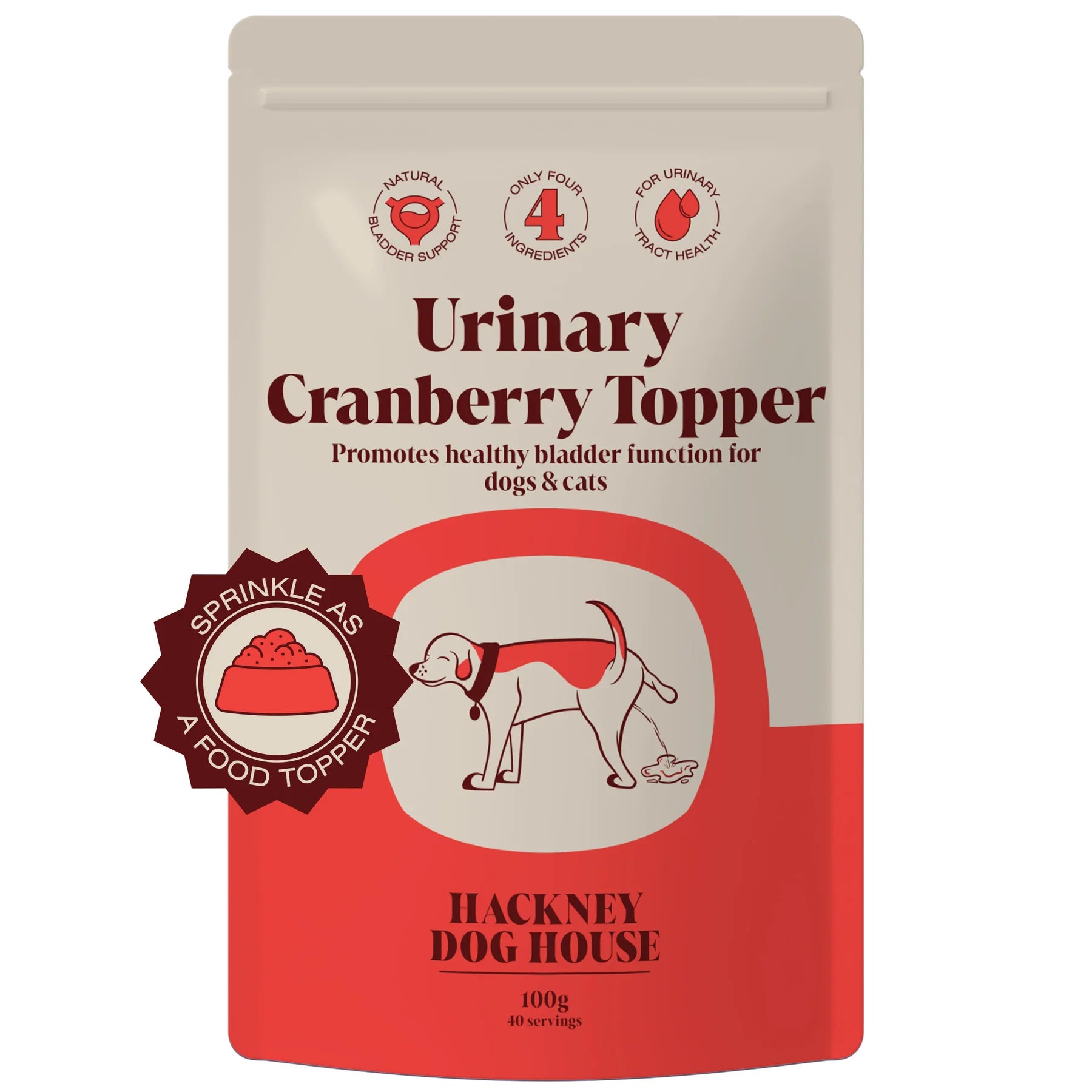 Hackney Dog House Urinary Cranberry Topper (100gr) - ondersteuning voor de blaas - Shop with Marley's