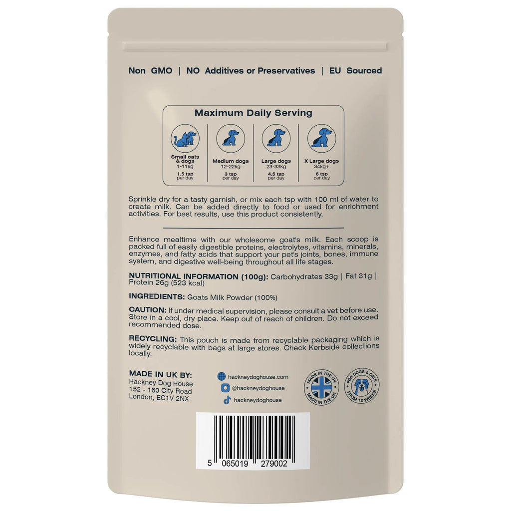 Hackney Dog House Whole Goats Milk - geitenmelkpoeder - Shop with Marley's